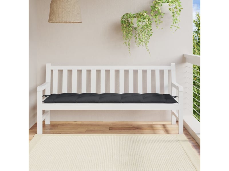  Coussin de banc de jardin, coussin d'assise anthracite mélangé 180x50x7 cm tissu cf52647  - Conforama C