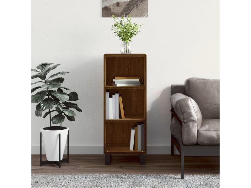  Buffet - bahut - meuble de rangement chêne marron 34,5x32,5x90 cm bois d'ingénierie  - Conforama B