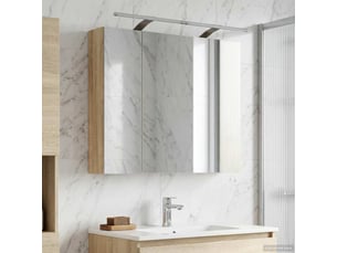 Armoire miroir salle de bain, meuble de rangement chêne sonoma 80x14.5x70 cm shl5392