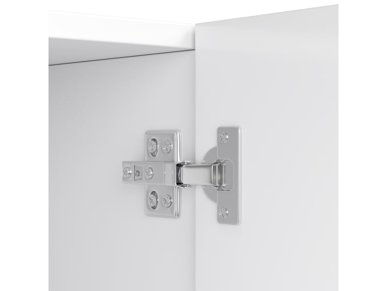  Buffet 90,5x34x135,5 cm, avec rangement en panneaux de particules, style moderne, meuble de rangement, coloris blanc  - Conforama E