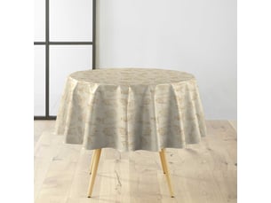 Nappe toile cirée ronde arbusa 160cm naturel
