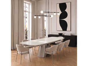Table à manger extensible en céramique travertin travertin lace