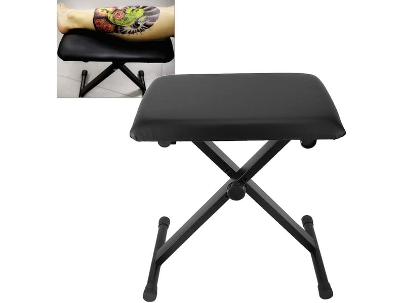 Tabouret de repos de jambe hauteur pliable réglable noir - Conforama D