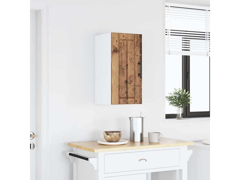 Meuble de rangement, armoire murale de cuisine lucca vieux bois bois ingénierie shl4216 - Conforama B