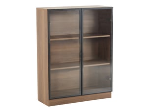 Vitrine coloris bois clair 3 étagère(s) OSUPNESSEE - 80 cmx106 cm