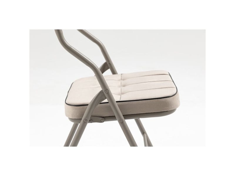  Chaises pliantes rembourrées - 2 pièces - khaki - 46x47x80 cm - siège et dossier rembourrés - velours doux - pliable beige - Conforama D