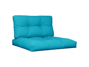 Lot de 2 coussins de palette, coussins de canapé turquoise tissu cf59627