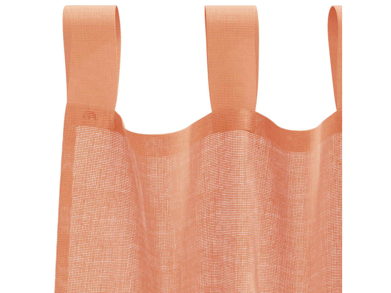 Lot de 2 rideaux en voile, voilages avec boucles terre cuite 140x140 cm cf44326 - Conforama E
