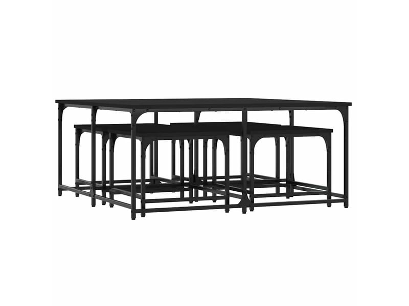  Tables basses gigognes 5 pcs - table de salon - table à thé noir bois d'ingénierie  - Conforama E
