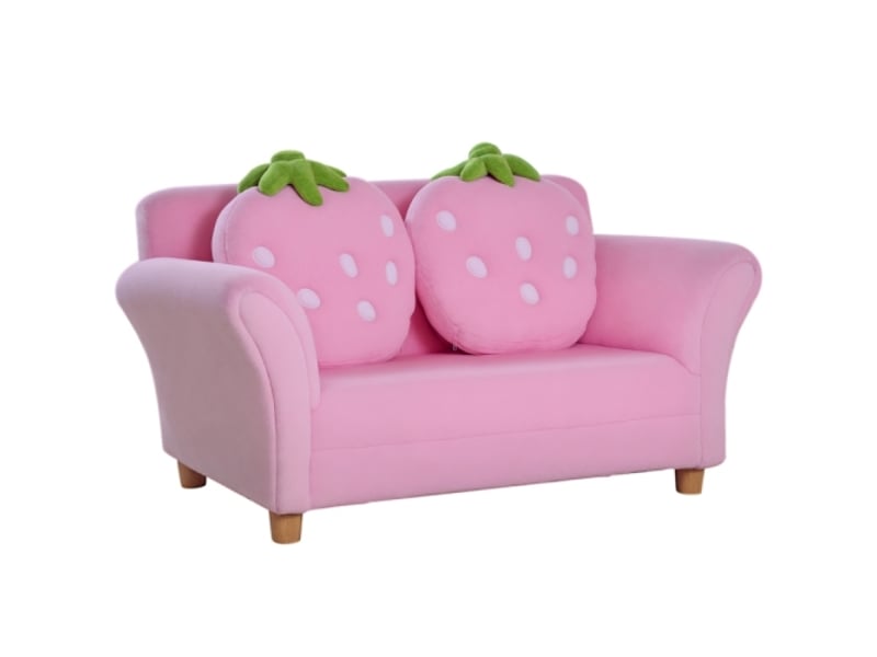  Canapé enfant fraise, fauteuil doux, double sofa et siège individuel, mobilier chambre enfant, salle de jeux  - Conforama A