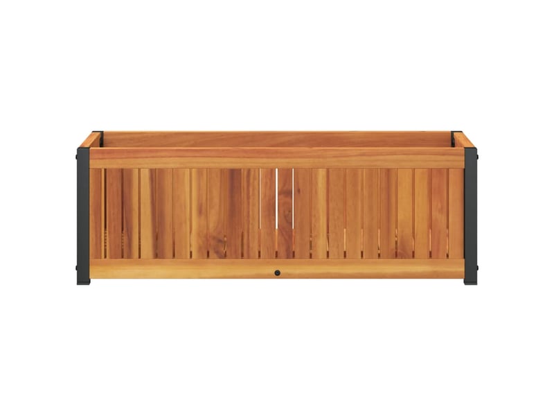  Jardinière - bac à fleurs 80x30x27,5 cm bois massif d'acacia et acier  - Conforama D