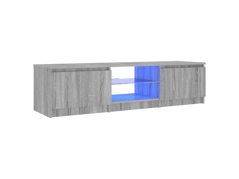  Meuble tv - banc tv - meuble de rangement avec lumières led sonoma gris 140x40x36 cm  - Conforama E