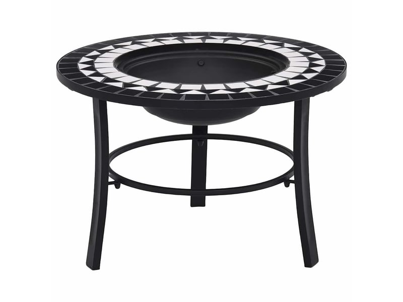  Brasero exterieur, foyer mosaïque noir et blanc 68 cm céramique  - Conforama B