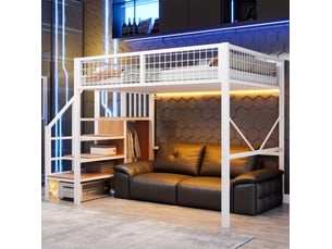 Lit mezzanine 140x200 cm <strong>MODENUIT </strong>  <strong></strong> coloris blanc