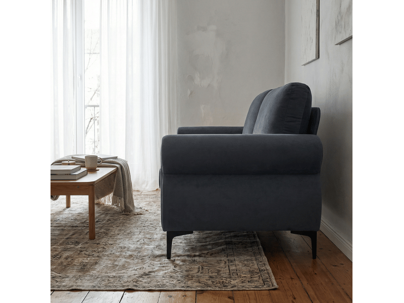  Canapé 2 places ulevr fixe 173,5 cm gris foncé, ressorts ensachés et housses amovibles  - Conforama D