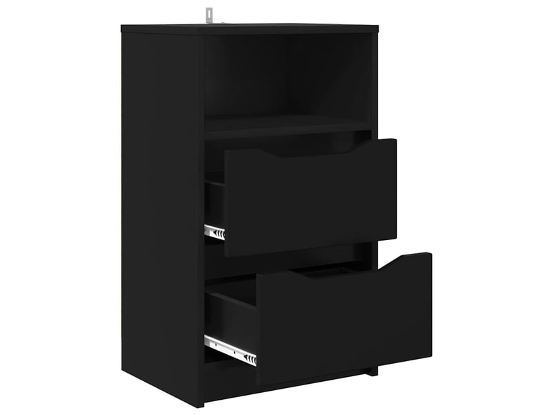  Tables de chevet 2 pièces noir 40 x 30 x 467 cm bois d'ingénierie  - Conforama E