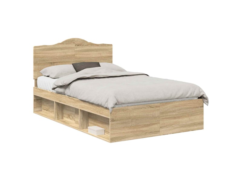  Lit double- lit adulte -  cadre de lit avec tête de lit sonoma 120 x 190 cm pin massif  - Conforama A