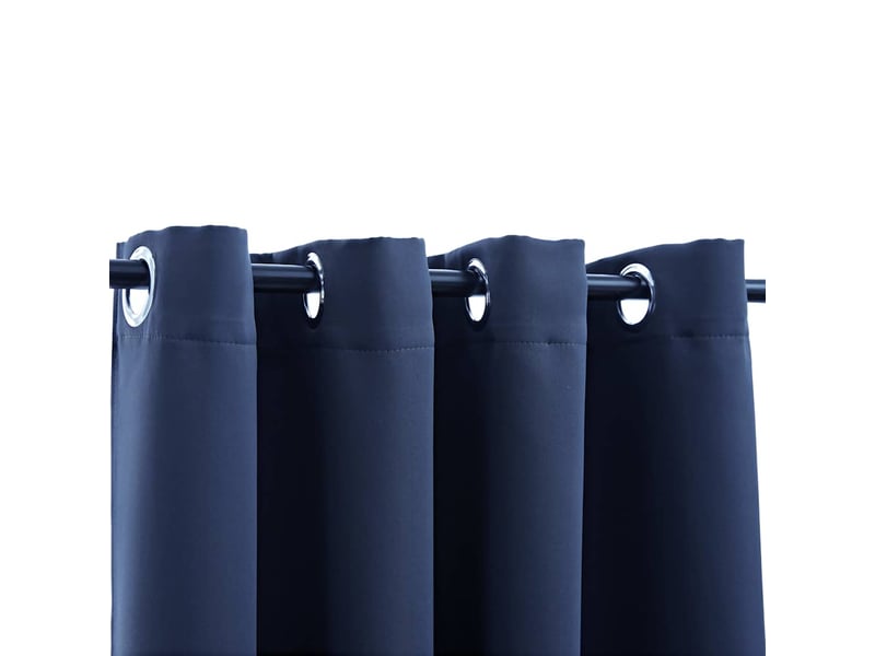  Lot de 2 rideaux occultants, rideaux black-out avec anneaux en métal bleu 140x225 cm cf44838  - Conforama C