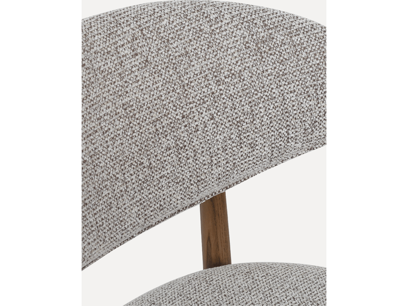  Chaise de salle à manger - chaise en bois daisy noyer argile, 54 x 54.5 x 82 cm, tissu, mousse, bois massif  - Conforama C