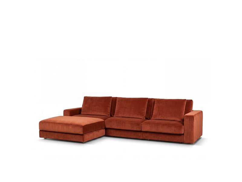  Canapé velours angle g teracotta venezia 5 pl - terracotta 3CA56.PI.5A.G.21 - Conforama D
