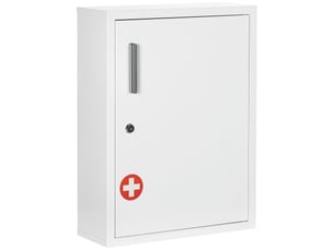 Armoire à pharmacie 2 étagères 3 niveaux avec porte verrouillable 2 clés 40 x 15 x 53,5 cm blanc