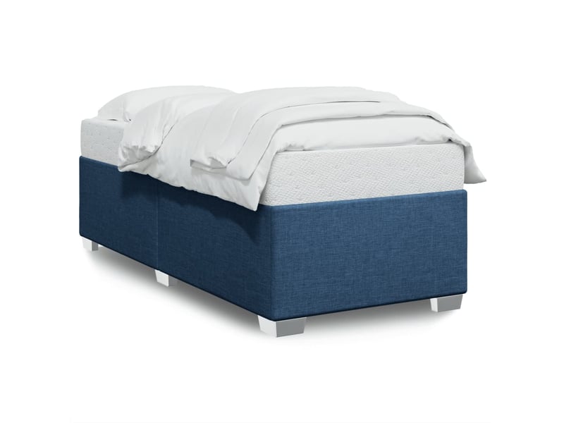  Lit simple- lit adulte -  cadre de lit sans matelas bleu 90x190 cm tissu  - Conforama A