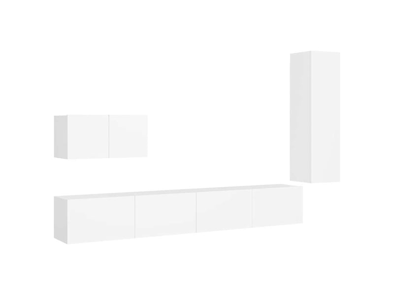  Ensemble de meubles tv 4 pcs blanc bois d'ingénierie shl27779  - Conforama A