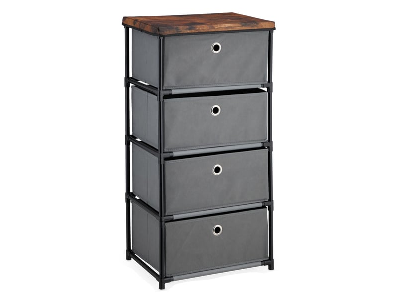  Commode à tiroirs pratique pour salon chambre entrée 105 x 43 x 33 cm design industriel en métal noir 13_0016359  - Conforama A