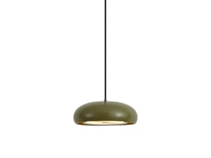 Suspension rétro verte avec abat-jour en métal 2 lumières - macaron