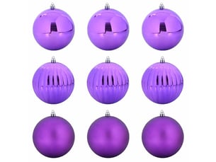 Ensemble de boules de noël xl 9 pcs lilas ø 15 cm plastique