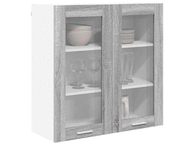  Meuble de rangement, armoire suspendue gris sonoma 80x31x80cm bois d'ingénierie shl4975  - Conforama C
