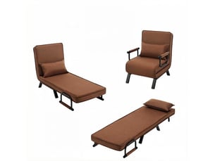 Fauteuil convertible PANGIVO T5828P507096 Tissu marron