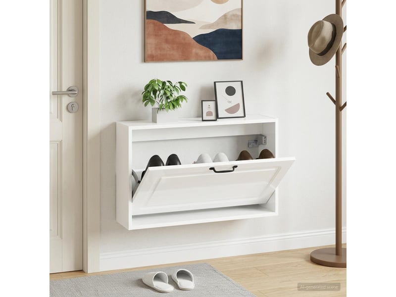  Meuble à chaussures mural, armoire à chaussures utrecht 71x17x43 cm shl3136  - Conforama B