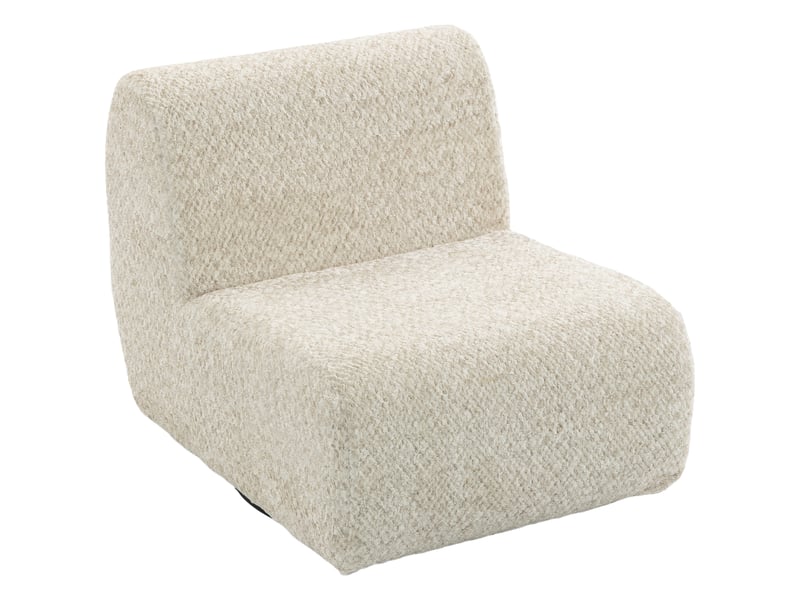  Fauteuil pivotant 360° 1 place en chenille beige 70 x 90 x 70 cm  - Conforama A