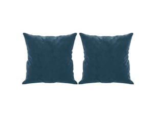 Lot de 2 coussins décoratifs bleu 40x40 cm velours cf60857