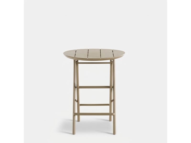 Petite table ronde pliante pour extérieur et intérieur 60 cm cervinia - gris tourterelle - Conforama C