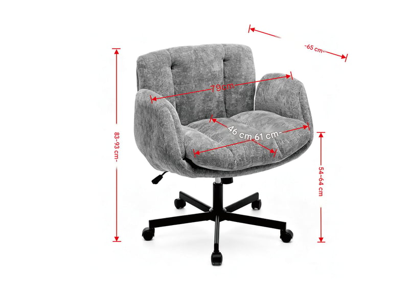  Chaise de bureau pivotante et réglable en chenille beige 57.5 x 60 x 92.5 cm DE5028BG - Conforama C