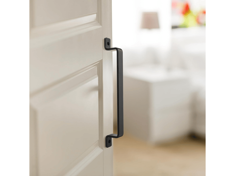  2 poignées pour porte de grange, pour portail en bois, abri de jardin, armoires de cuisine, couleur noire (157 x 25 x 35 mm)  - Conforama C