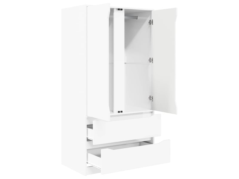  Armoire chambre, armoire de rangement blanc brillant 79,5x49x156 cm bois d’ingénierie  - Conforama E