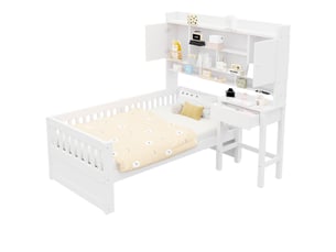 Lit avec rangement 90x200 cm SWEIKO   coloris blanc