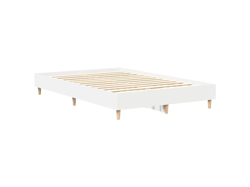  Lit double- lit adulte -  cadre de lit sans matelas blanc 120x190 cm bois d'ingénierie  - Conforama C