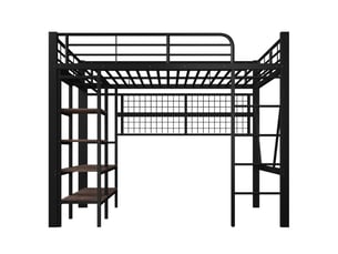 Lit mezzanine 140x200 cm <strong>ZOVIRA</strong>  <strong></strong> coloris noir