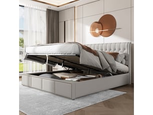 Lit coffre 180x200 cm SWEIKO coloris gris