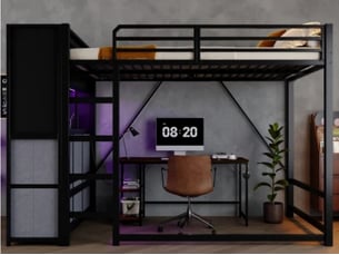 Lit mezzanine 120x200 cm <strong>SEYAKANY</strong>  <strong></strong> coloris noir
