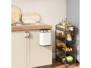 Poubelle cuisine 5 l 24 x 19 x 37 cm inox blanc crème