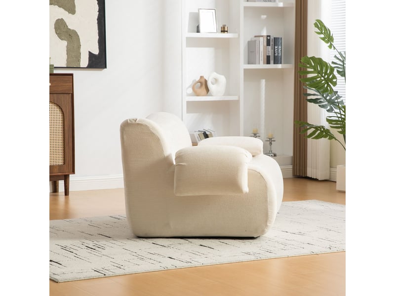  Canapé modulable modulaire tissu chenille mousse 30d très élastique déplacement facile dessous antidérapant beige  - Conforama D