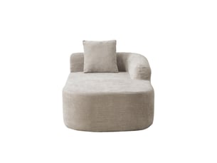 Canapé modulable en tissu chenille gris, design contemporain pour salon, confort moelleux et moderne