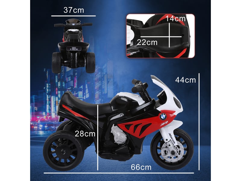 Moto électrique bmw s1000 rr sous licence, 3 roues, 6 v, 2,5 kmh, effets lumineux et sonores, charge jusqu'à 20 kg  - Conforama E