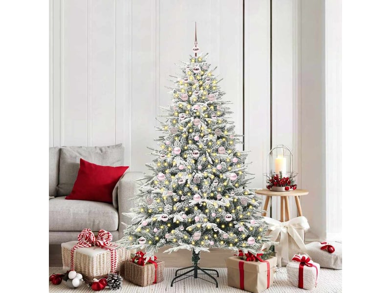  Sapin de noël - arbre de noël artificiel pré-éclairé avec ensemble de boules  - Conforama B