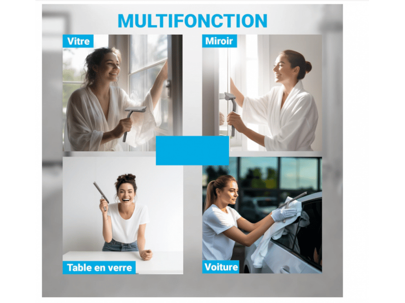  Essuie-glace avec crochet gris, antidérapant, pour douche, fenêtres et vitres de voiture, facile à ranger  - Conforama E